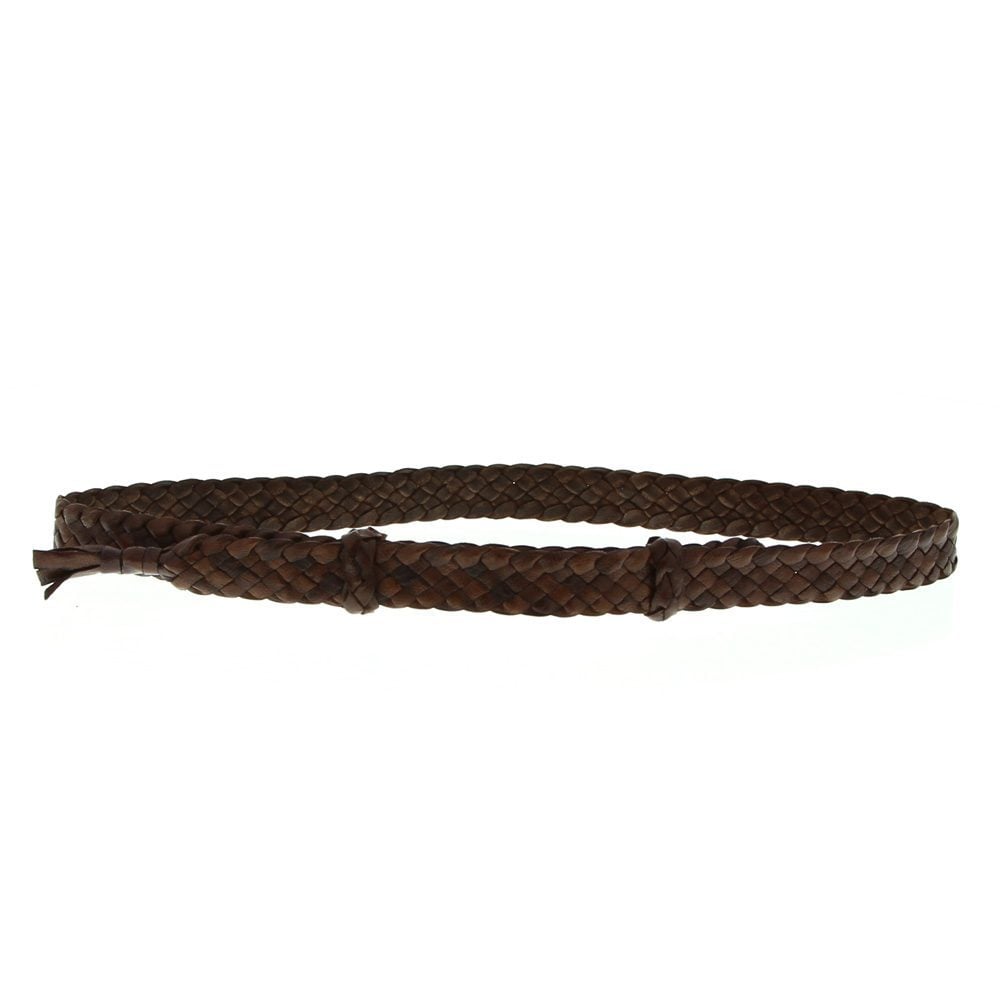 Hand Pleated Kangaroo Leather 6 Plait Hat Band Brown AustralianGear